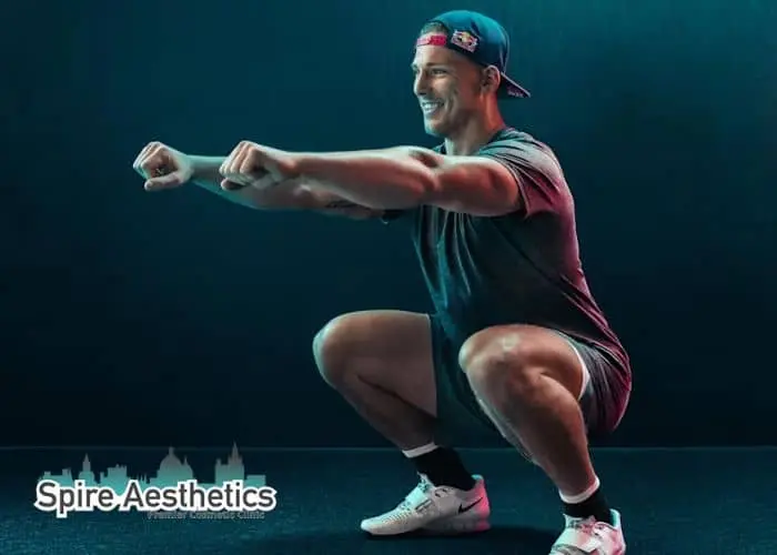 Image of man build leg muscle Boston through exercise